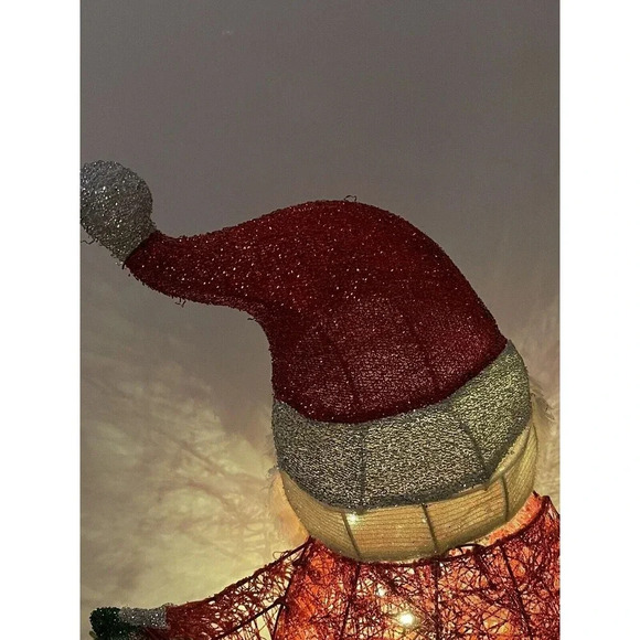 Home Accents Holiday HO HO HO Santa Figurine lighted in box RARE Working - Picture 6 of 16